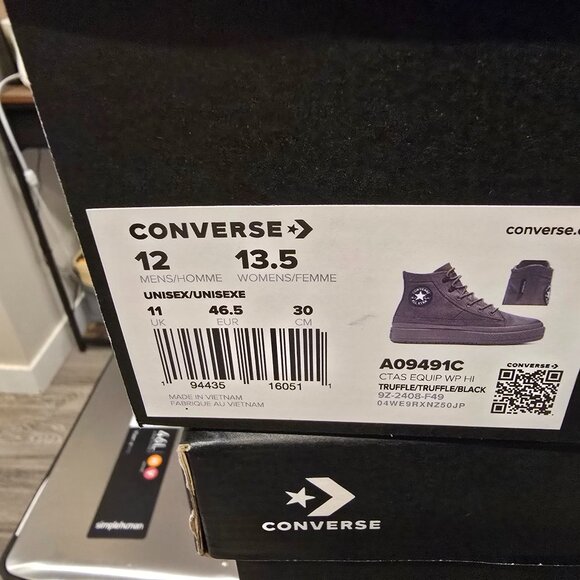 Size 12 - Converse Chuck Taylor All Star Equip Waterproof High Truffle BOOTS NEW - Picture 10 of 15